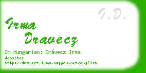 irma dravecz business card