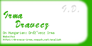 irma dravecz business card